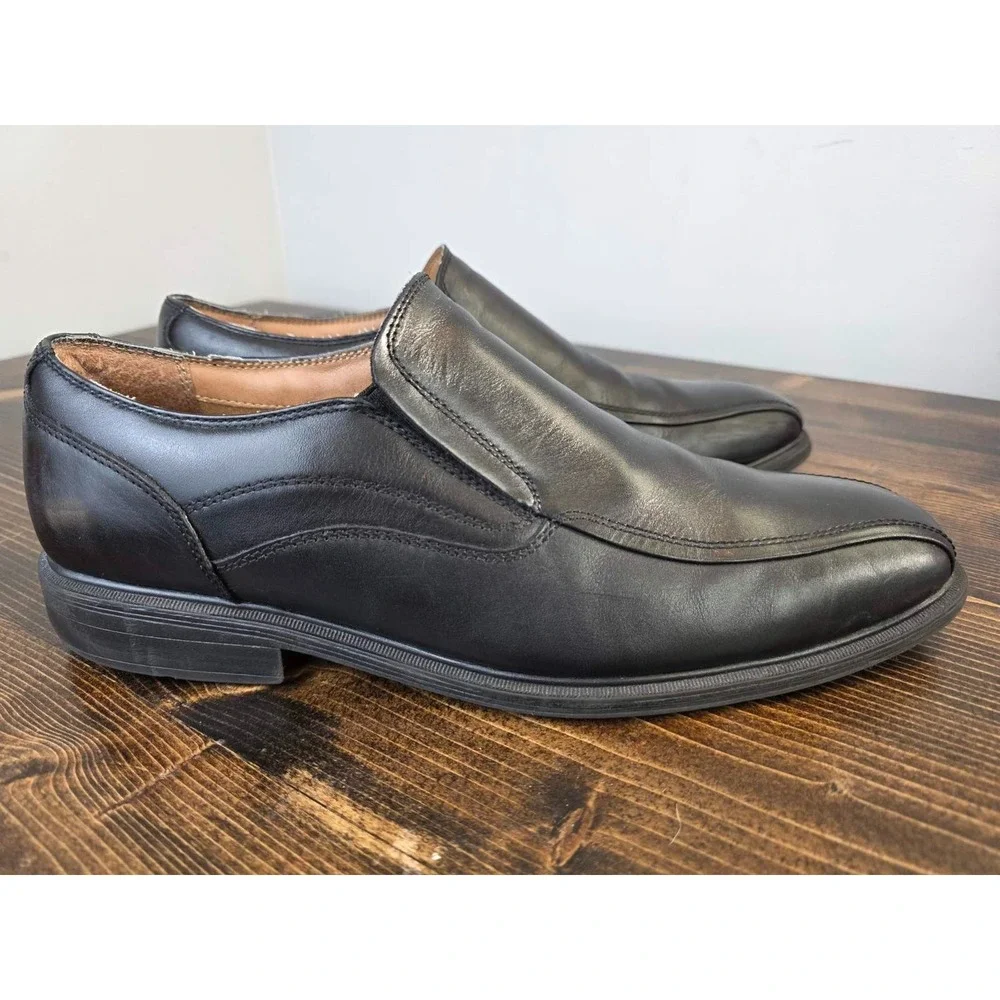 GH‎ Bass & Co Glenn Men's Dress Shoes Size 11.5 M Black Leather Slip On Loafers